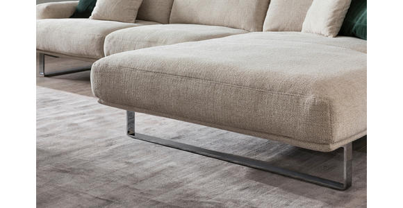 ECKSOFA Champagner Webstoff  - Champagner, Design, Textil/Metall (184/304cm) - Dieter Knoll