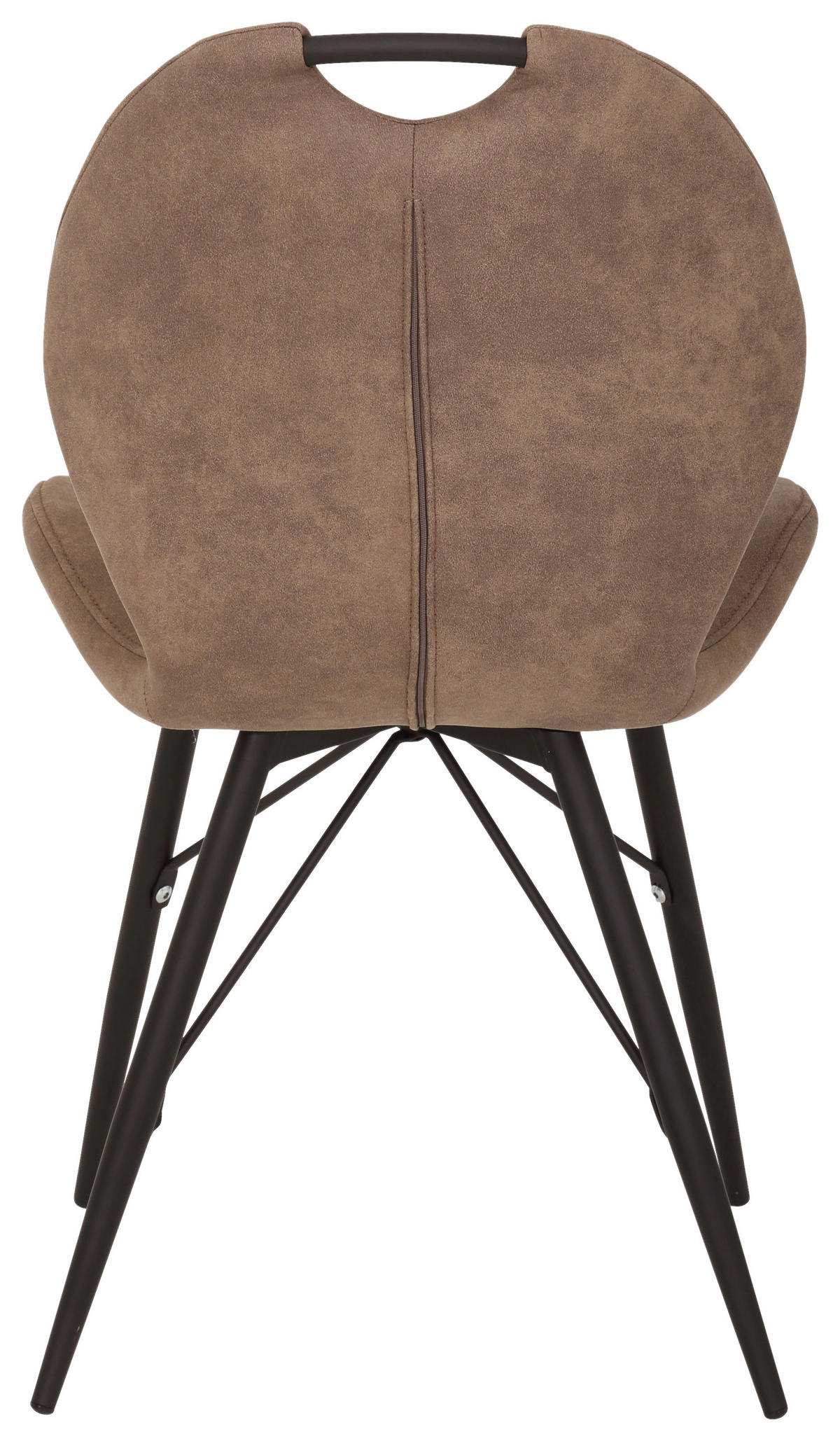 STUHL-SET 2 Stück  in Stahl Mikrofaser Metall, Textil  - Schlammfarben/Schwarz, MODERN, Textil/Metall (50/86/56cm) - MID.YOU