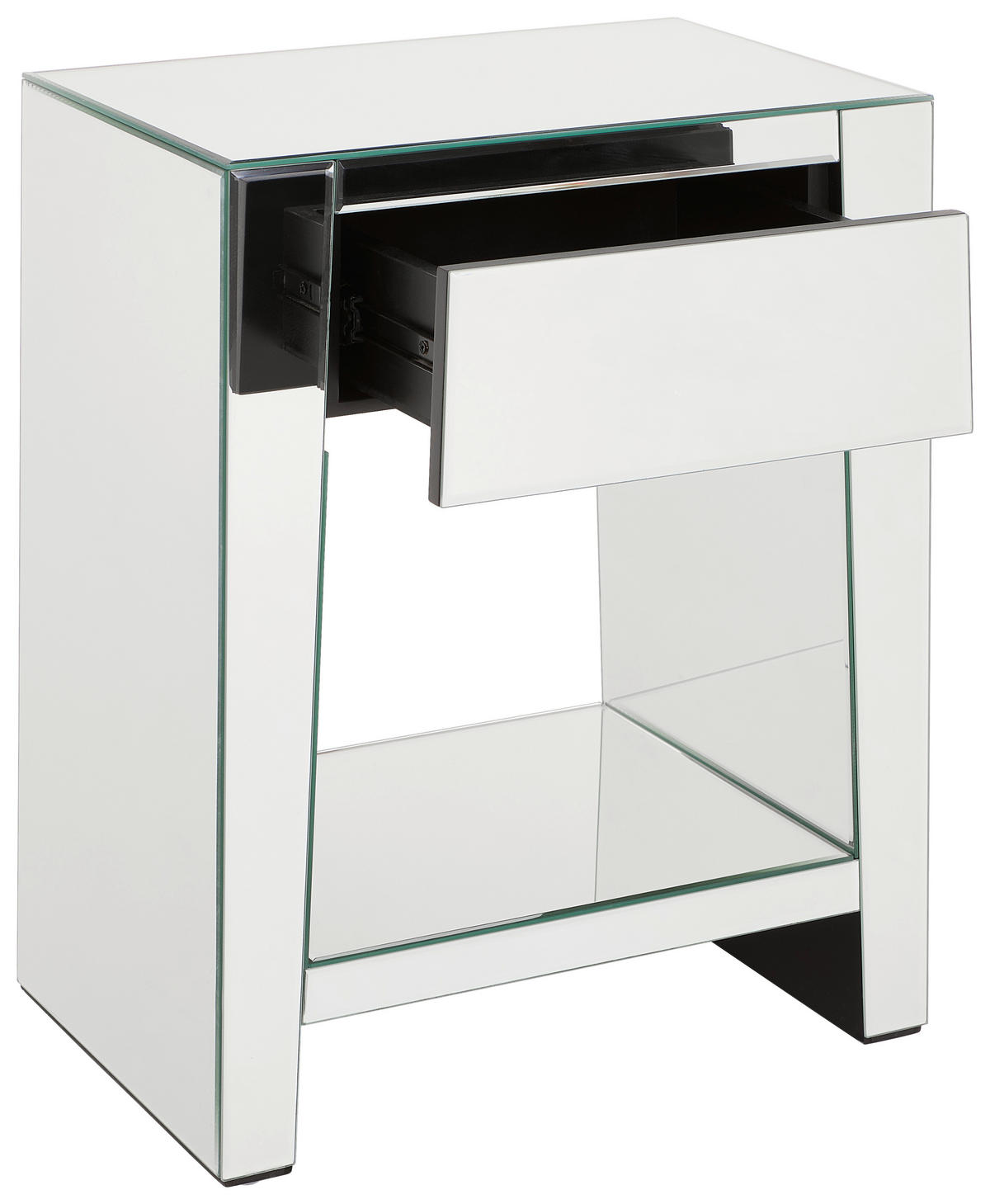 NOĆNI ORMARIĆ srebrne boje   - srebrne boje, Trend, staklo/drvni materijal (44/55/30cm) - Xora