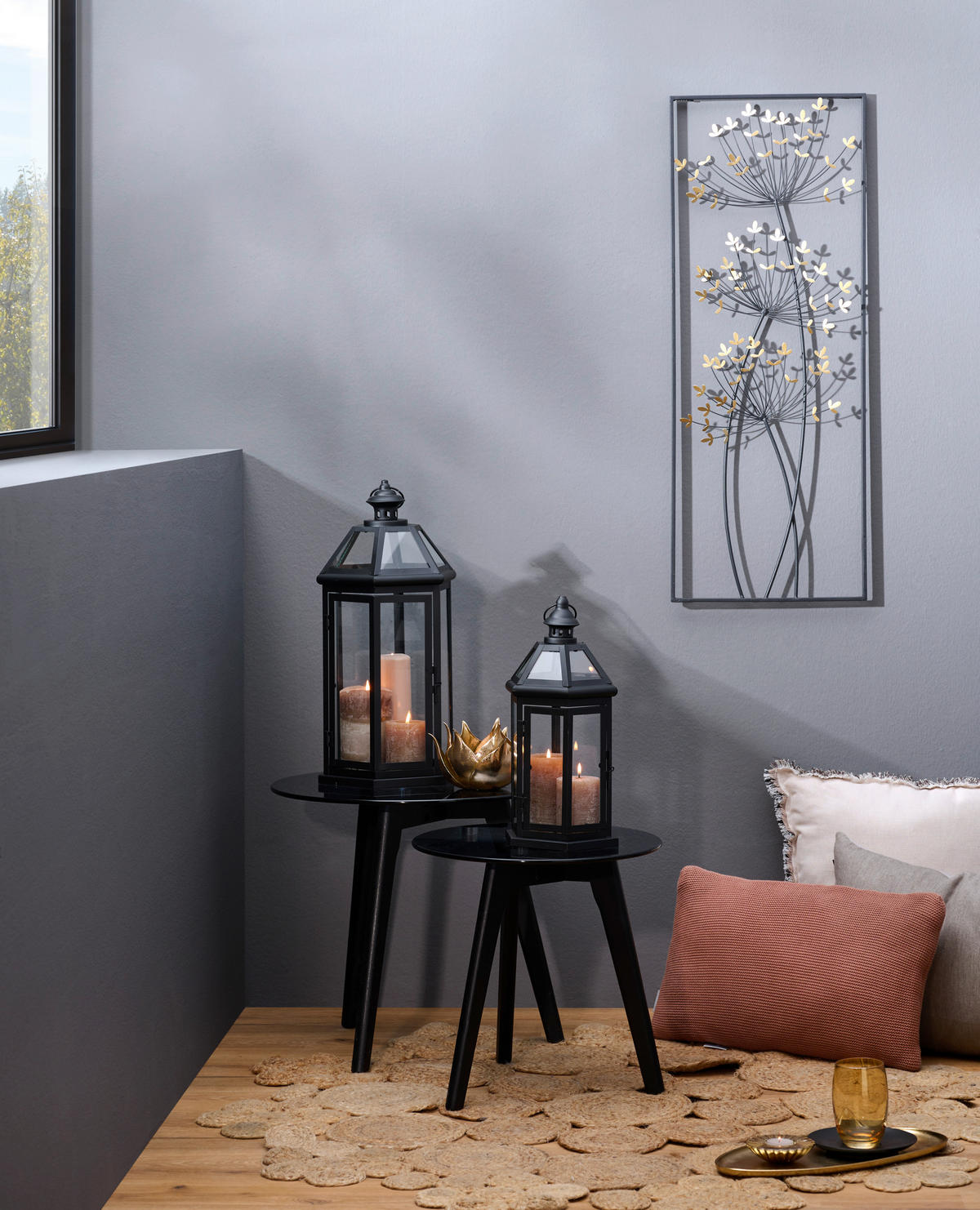 ZIDNA DEKORACIJA        35/90 cm   - zlatna/crna, Prirodno, metal (35/90cm) - Ambia Home