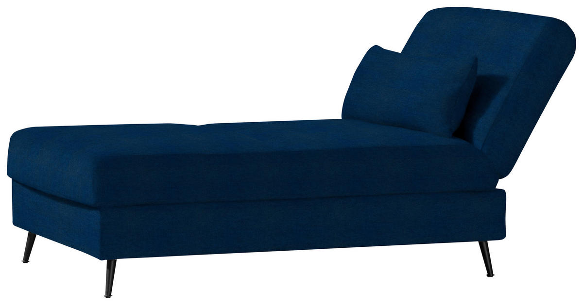 SCHLAFSOFA in Webstoff Dunkelblau  - Schwarz/Dunkelblau, Modern, Textil/Metall (205/90/92cm) - Novel