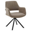 ARMLEHNSTUHL  Stoffauswahl, Sitzfläche 180° drehbar, automatische Rückholfunktion Mikrofaser  - Beige/Schwarz, Design, Textil/Metall (62/83/62cm) - Musterring