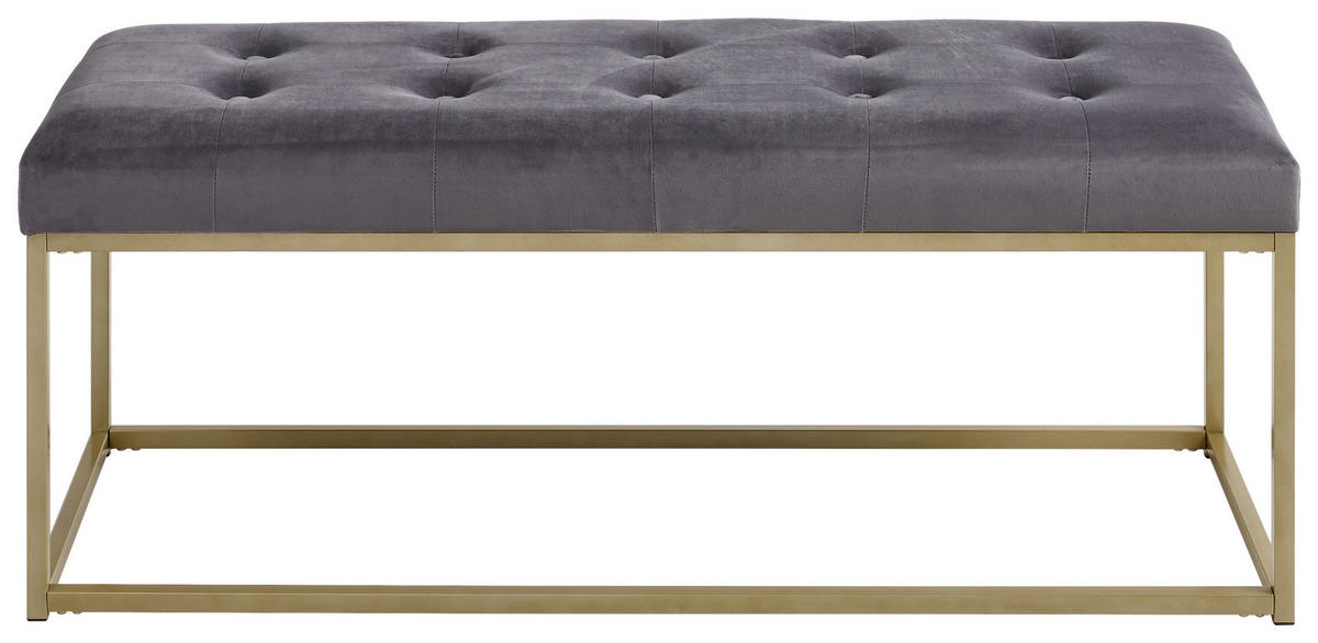 TABURE-KLUPA tekstil  siva, zlatne boje        - siva/zlatne boje, Trend, tekstil/metal (122/44/47cm) - Livetastic