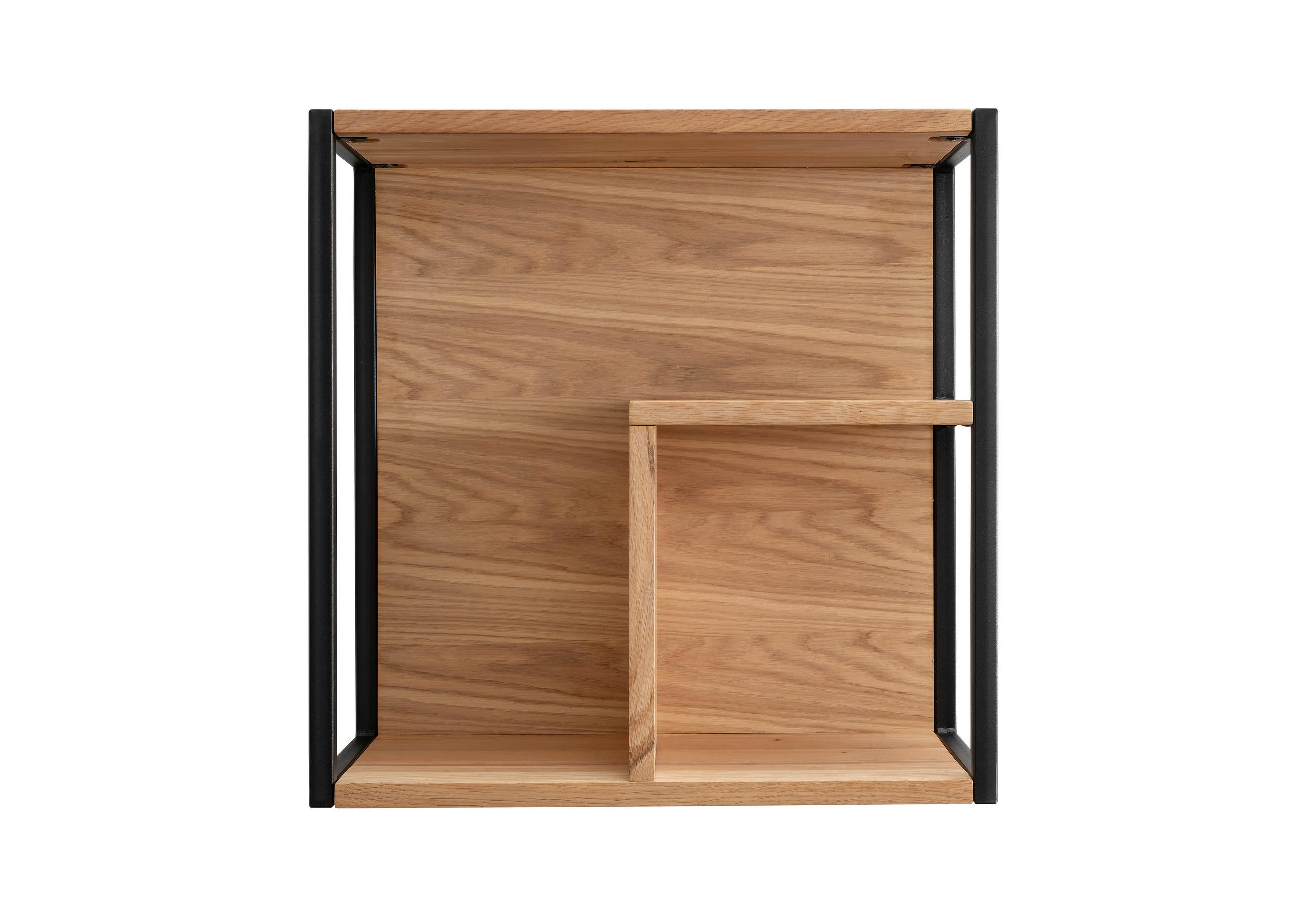 WANDREGAL  - Eichefarben/Schwarz, Design, Holz/Metall (54/55/29cm) - Linea Natura