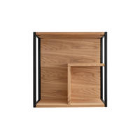 WANDREGAL  - Eichefarben/Schwarz, Design, Holz/Metall (54/55/29cm) - Linea Natura