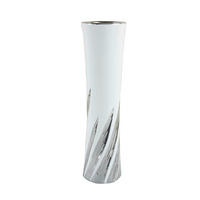 VÁZA, keramika, 34.5 cm - bílá/barvy stříbra, Design, keramika (9/34,5cm) - Ambia Home