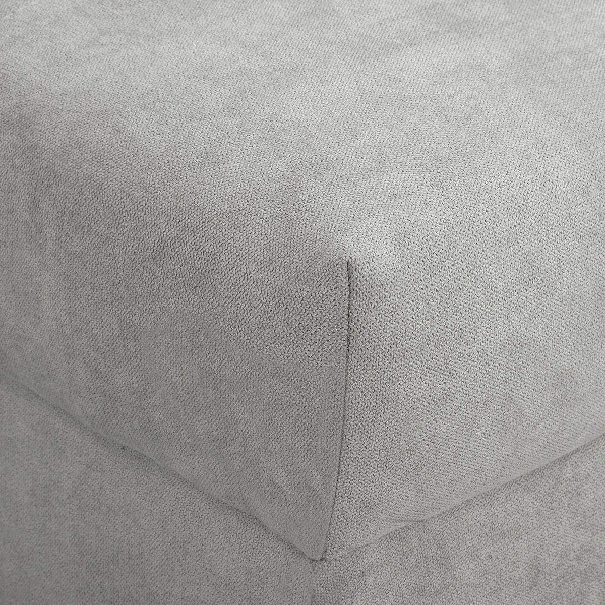 ECKSOFA inkl. Hocker Ariella Grau Mikrofaser Rückenkissen, Hocker  - Naturfarben/Grau, Design, Holz/Textil (161/231cm) - Livetastic