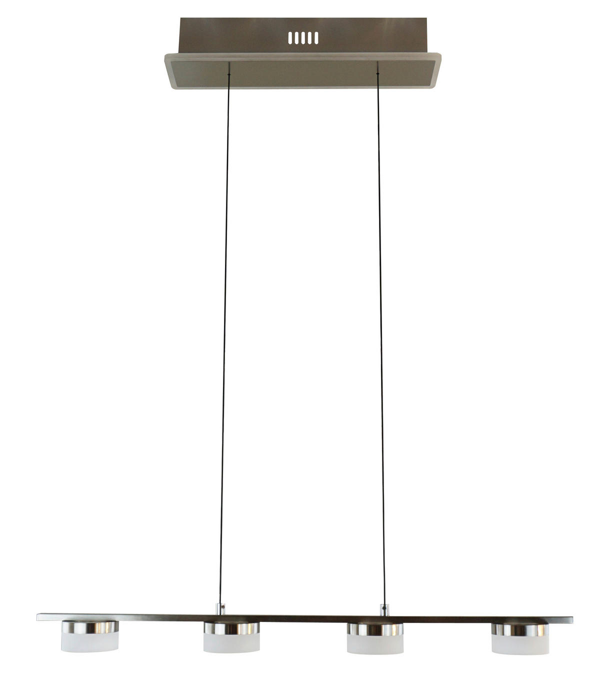 LED-HÄNGELEUCHTE 75/10/150 cm  - Nickelfarben, Design, Kunststoff/Metall (75/10/150cm)