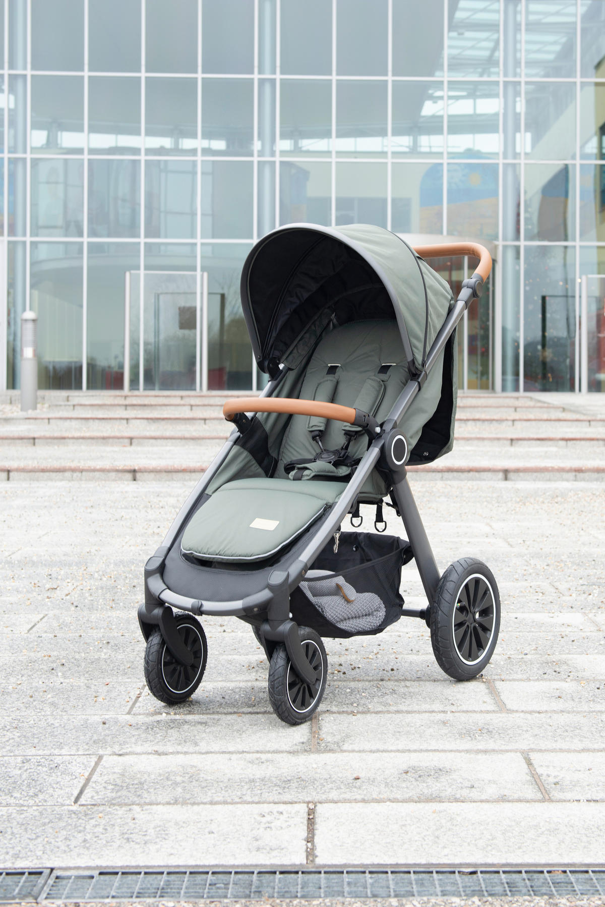 BUGGY Smart  - Schwarz/Olivgrün, Trend, Textil/Metall (115/56/105cm) - Jimmylee