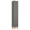 HOCHSCHRANK 35,5/205/33 cm  - Eichefarben/Grau, KONVENTIONELL, Glas/Holzwerkstoff (35,5/205/33cm) - Xora