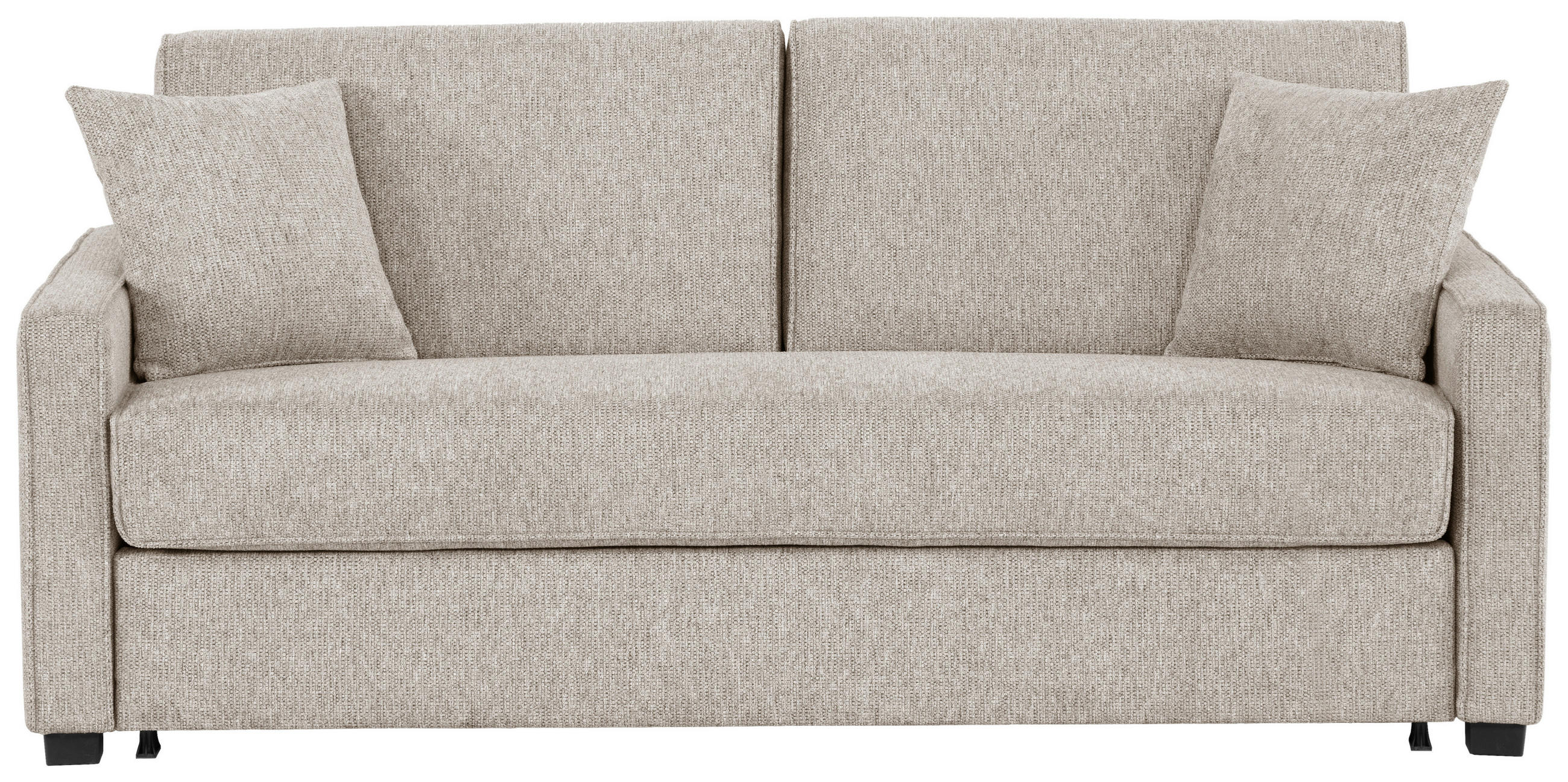 SCHLAFSOFA Sola in Webstoff Sandfarben  - Sandfarben/Schwarz, Design, Kunststoff/Textil (186/83/100cm) - Xora