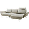 ECKSOFA Beige Mikrofaser  - Beige/Schwarz, Design, Textil/Metall (325/85/109-170cm) - Novel
