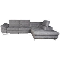 SJEDEĆA GARNITURA tekstil  siva   - siva/crna, Moderno, tekstil/metal (274/241cm) - Hom`in