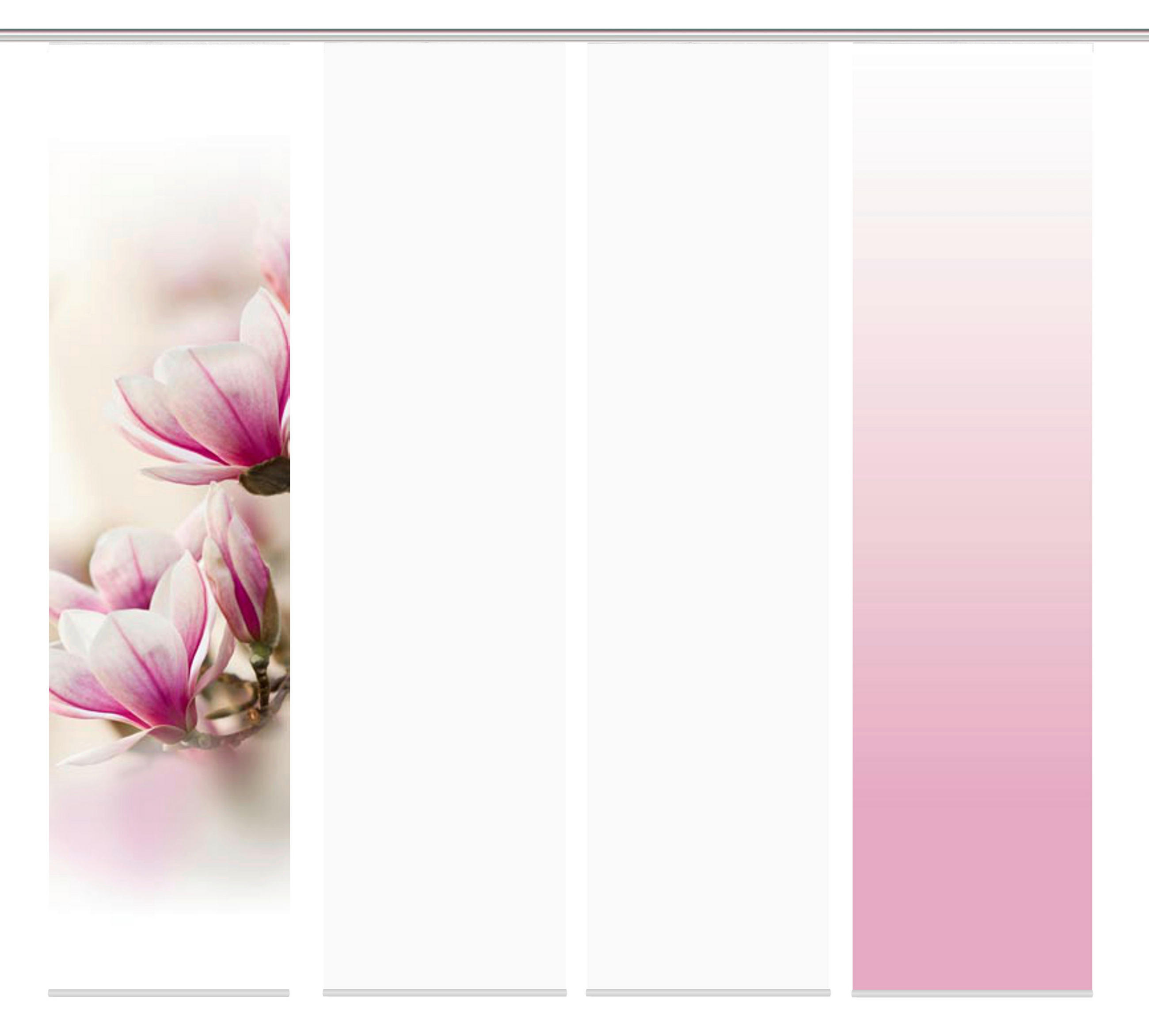 FLÄCHENVORHANG MAGNENE, 4-TLG. in Rosa blickdicht  - Rosa, Basics, Textil (60/245cm)