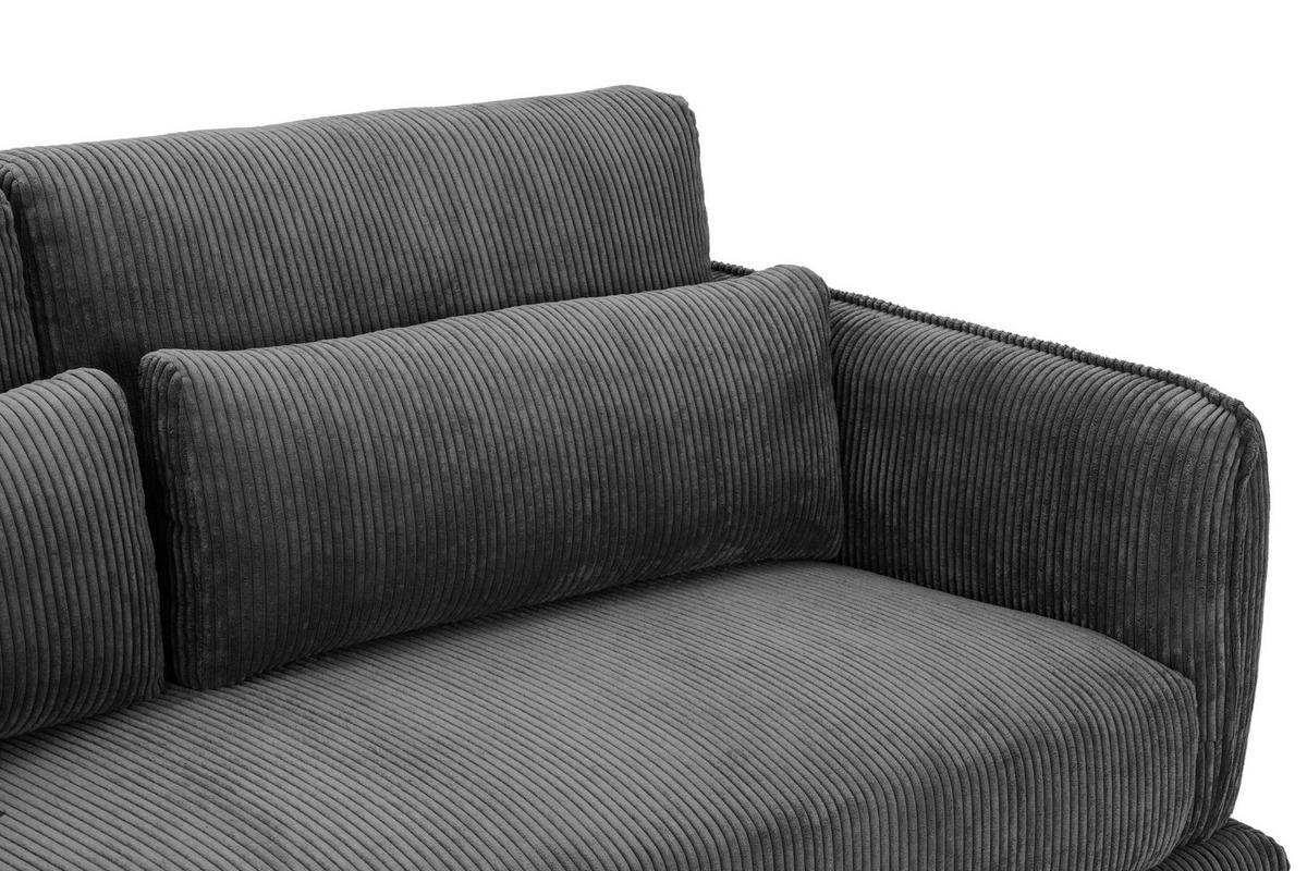 HÁROMÜLÉSES KANAPÉ textil szürke  - fekete/szürke, Design, textil/fém (260/81/89cm) - Livetastic