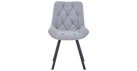 STUHL  in Eisen Mikrofaser Metall, Textil  - Schwarz/Grau, Design, Textil/Metall (54/86/62.5cm) - Carryhome