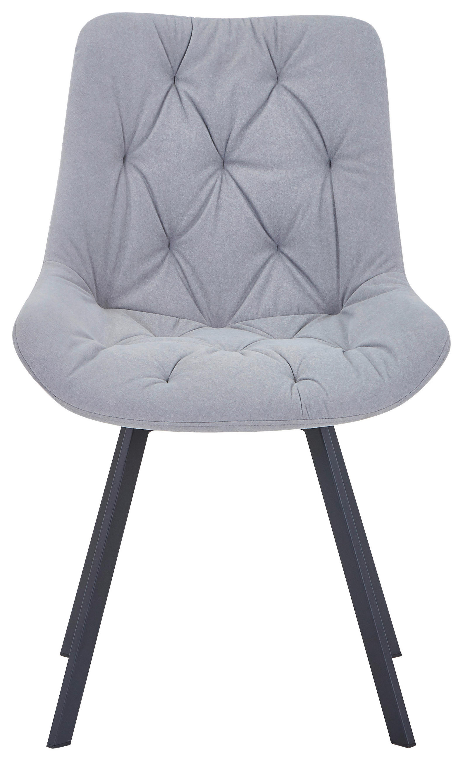 STUHL  in Eisen Mikrofaser Metall, Textil  - Schwarz/Grau, Design, Textil/Metall (54/86/62.5cm) - Carryhome