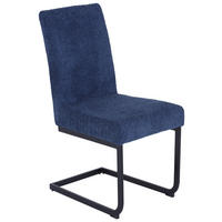 SCHWINGSTUHL  in Eisen Leinenoptik  - Schwarz/Dunkelblau, MODERN, Textil/Metall (46/95/64cm) - MID.YOU