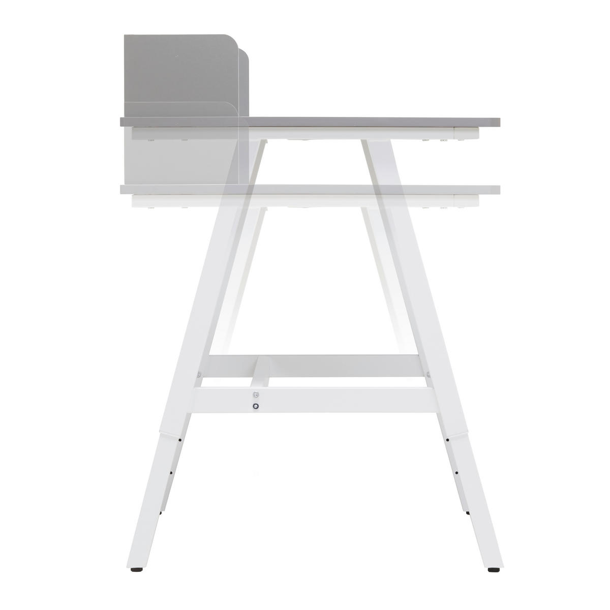 PISAĆI STOL  siva, bijela  metal  - bijela/siva, Moderno, drvni materijal/metal (80/54-85/60cm)