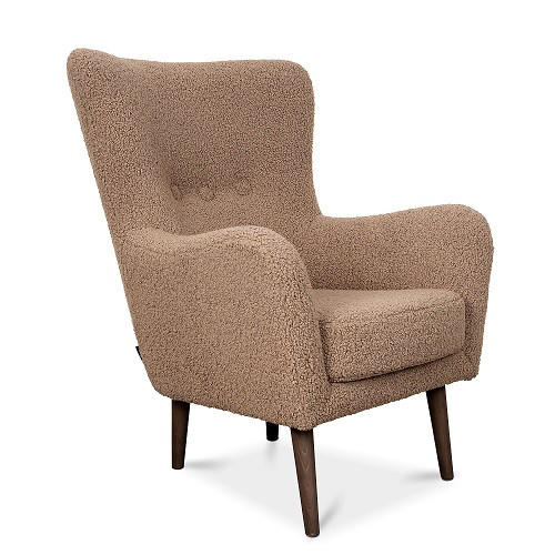 FÅTÖLJ i trä, textil brun, svart  - brun/svart, Design, trä/textil (79/100/86cm) - Best Price