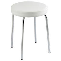 BADHOCKER - Chromfarben/Weiß, Basics, Textil/Metall (37/49/37cm)