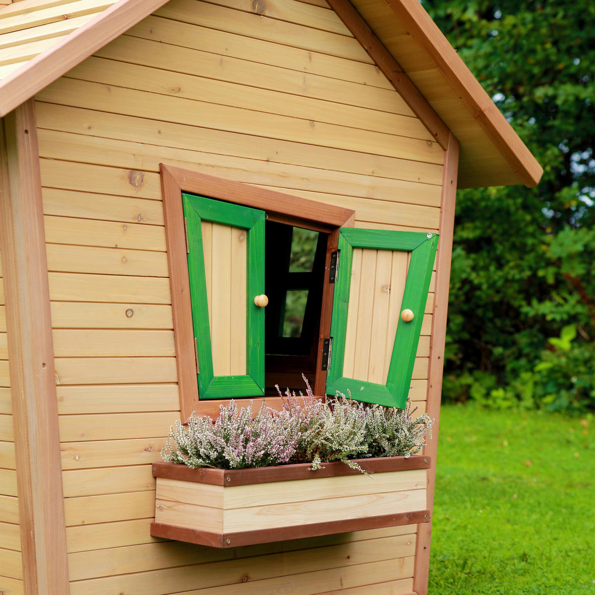 SPIELHAUS 144/146/157 cm  - Braun/Grün, KONVENTIONELL, Holz (144/146/157cm) - Ambia Garden