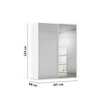 SCHWEBETÜRENSCHRANK 201/223/68 cm 2-türig Grau, Weiß  - Weiß/Grau, KONVENTIONELL, Glas/Holzwerkstoff (201/223/68cm) - Novel