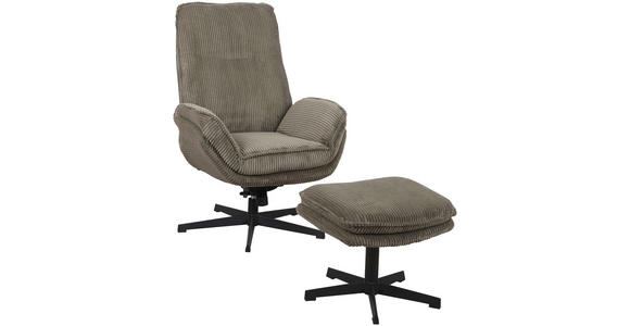 RELAXSESSELSET Cord    - Schwarz/Olivgrün, Design, Textil/Metall (75/103/85cm) - Carryhome