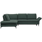 ECKSOFA in Webstoff Grün  - Schwarz/Grün, Natur, Textil/Metall (233/288cm) - Valnatura