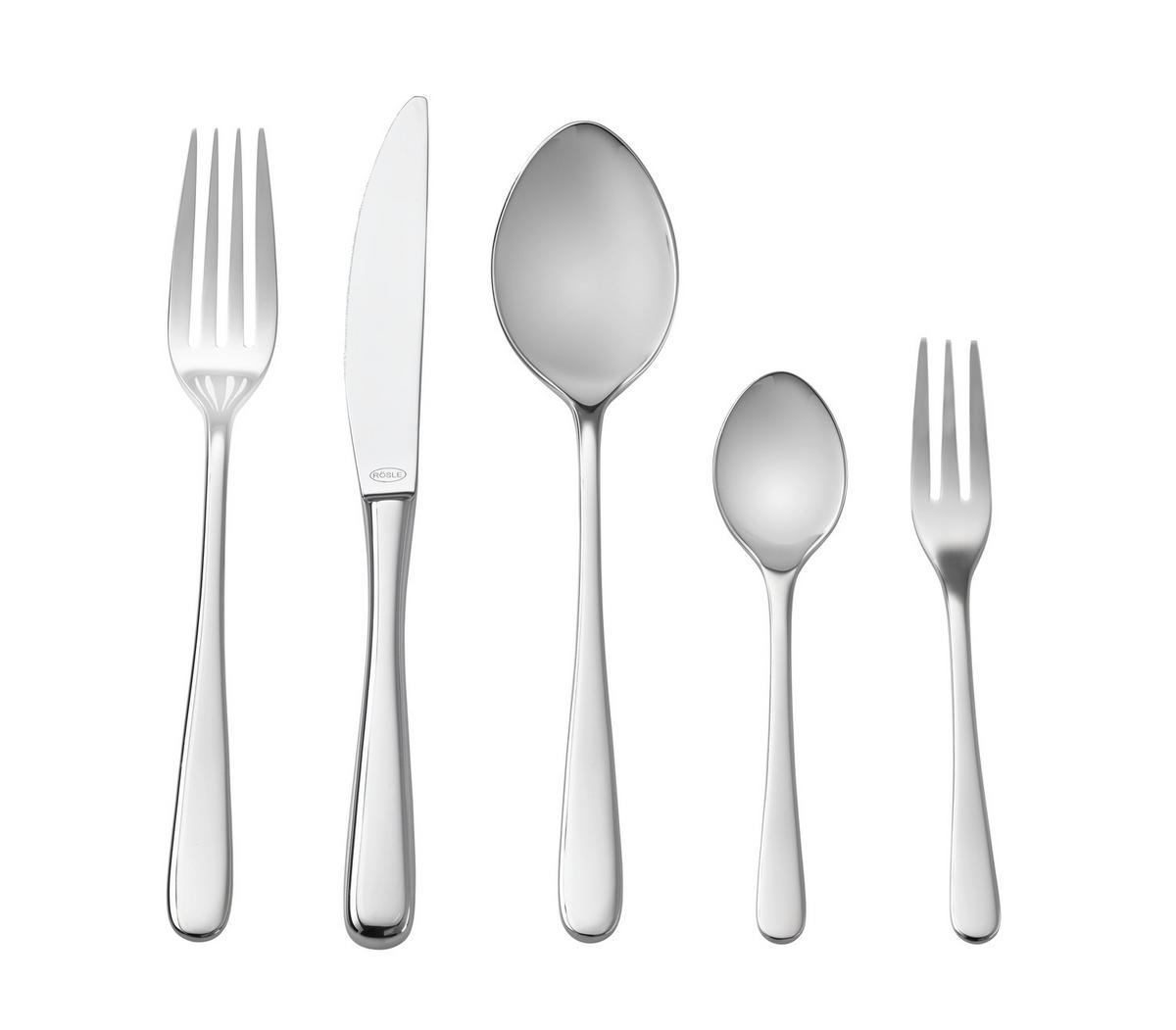 BESTECKSET PASSION 60-teilig Edelstahl  - Edelstahlfarben, Design, Metall - Rösle