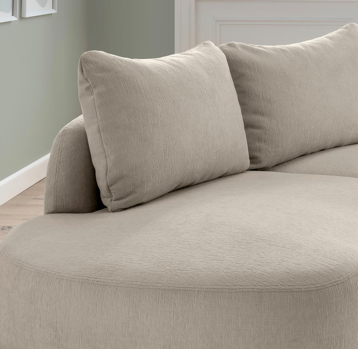 ECKSOFA Taupe Mikrofaser  - Taupe/Schwarz, MODERN, Kunststoff/Textil (250/139cm) - Livetastic
