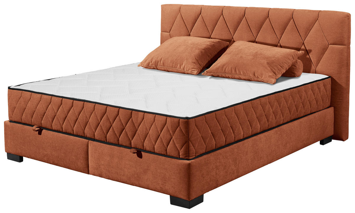 BOXBETT 180/200 cm  in Cognac  - Cognac/Schwarz, MODERN, Holzwerkstoff/Kunststoff (180/200cm) - MID.YOU