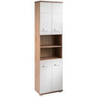 HOCHSCHRANK 50/192/31 cm  - Chromfarben/Weiß Hochglanz, MODERN, Holzwerkstoff/Kunststoff (50/192/31cm) - MID.YOU
