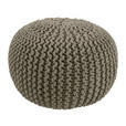 POUF Textilgeflecht Uni Grau 55/55/35 cm  - Grau/Grün, Trend, Textil (55/55/35cm) - Linea Natura