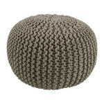 POUF Textilgeflecht Uni Grau 55/55/35 cm  - Grau/Grün, Trend, Textil (55/55/35cm) - Linea Natura