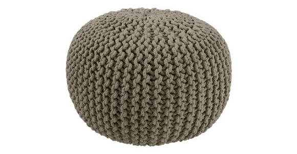 POUF Textilgeflecht Uni Grau 55/55/35 cm  - Grau/Grün, Trend, Textil (55/55/35cm) - Linea Natura