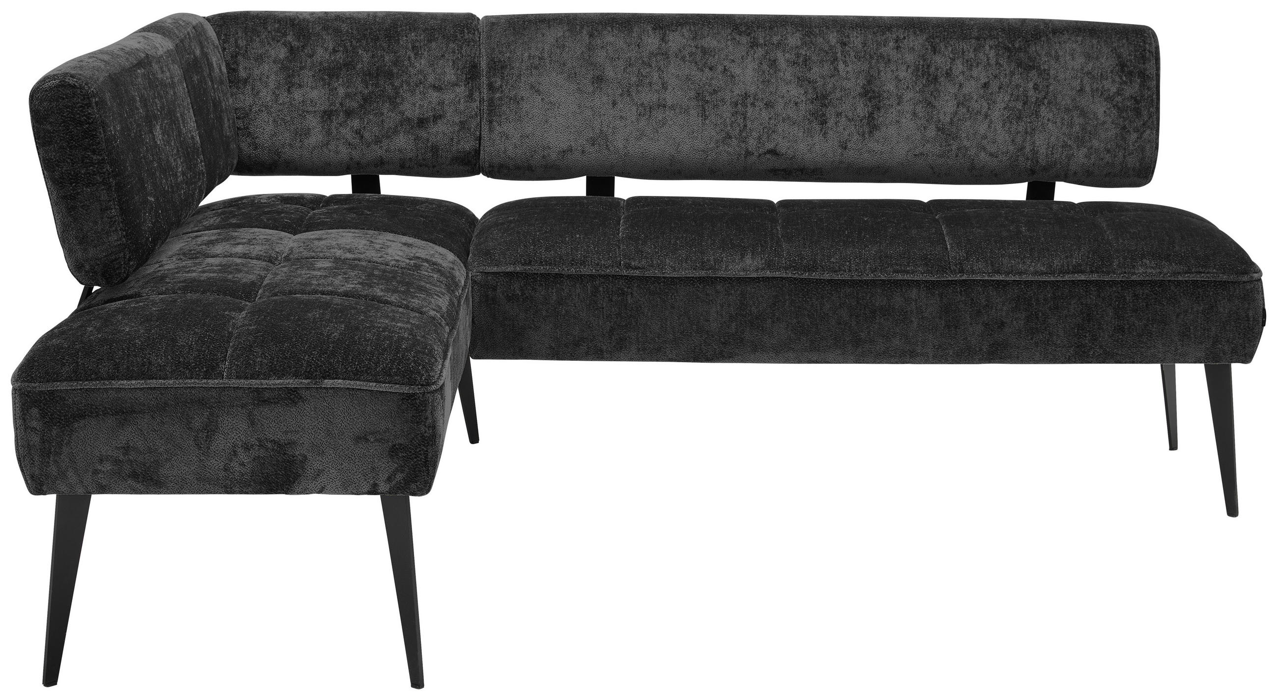 ECKBANK 162/212 cm Webstoff Schwarz Metall   - Schwarz, MODERN, Textil/Metall (162/212cm) - Welnova