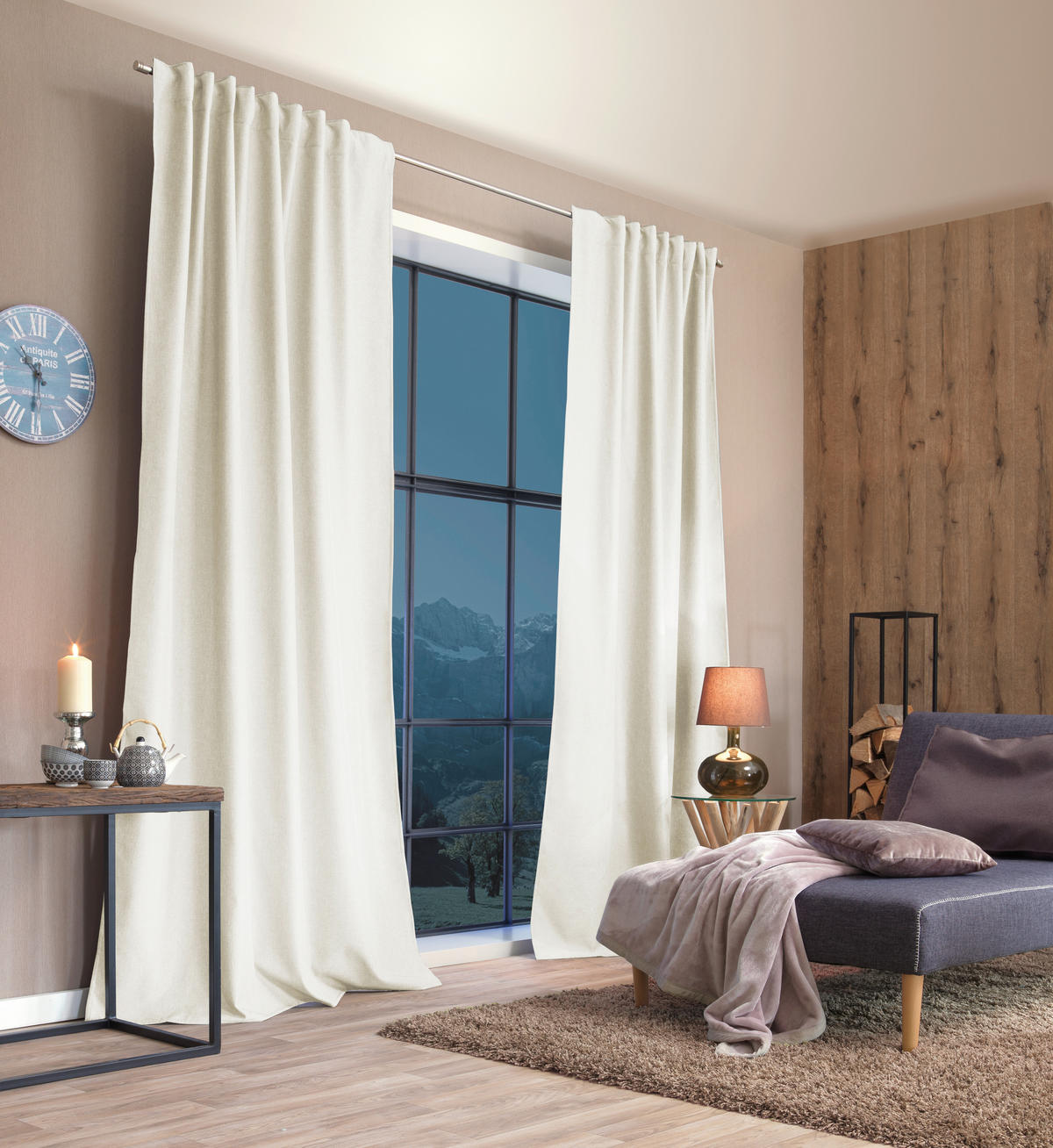 WÄRMESCHUTZVORHANG ESKIMO blickdicht 135/145 cm   - Weiß, Basics, Textil (135/145cm)