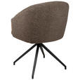 ARMLEHNSTUHL  Sitzfläche 360° drehbar, automatische Rückholfunktion Leinenoptik  - Schwarz/Braun, Design, Holz/Textil (61/84/62cm) - Valnatura