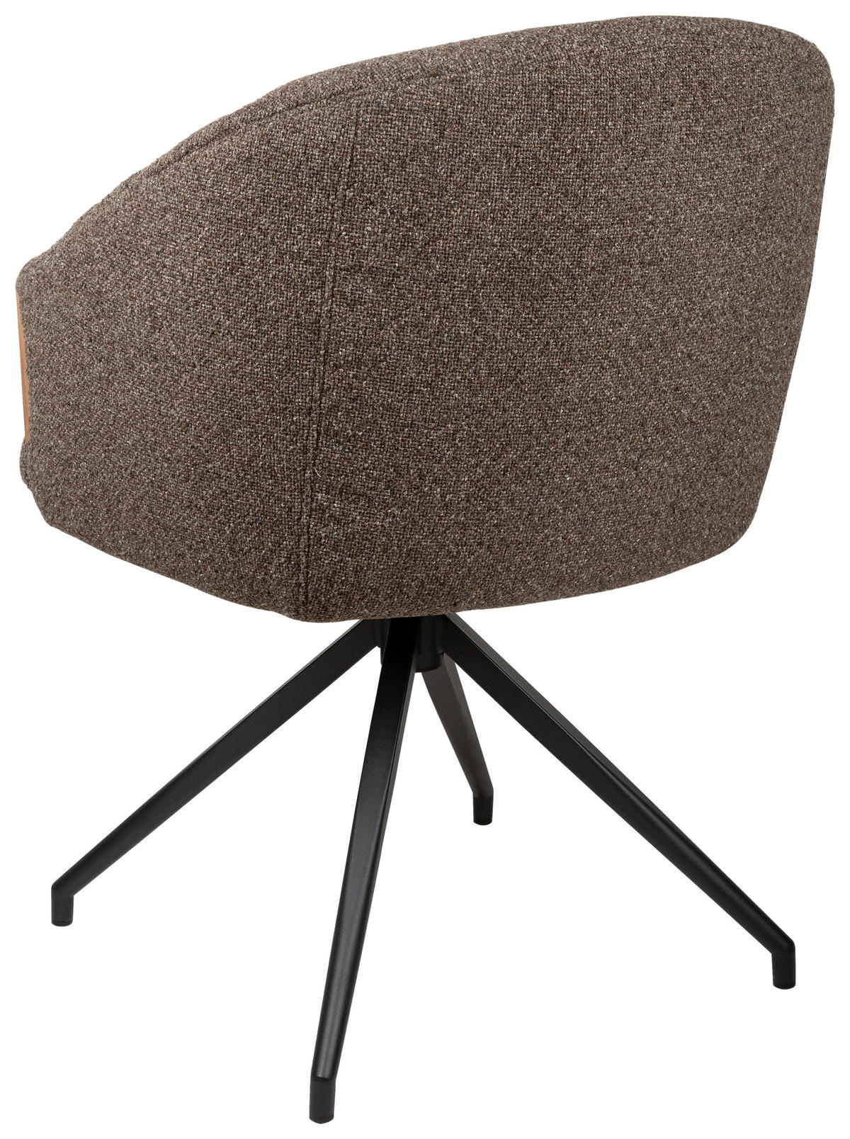 ARMLEHNSTUHL  Sitzfläche 360° drehbar, automatische Rückholfunktion Leinenoptik  - Schwarz/Braun, Design, Holz/Textil (61/84/62cm) - Valnatura