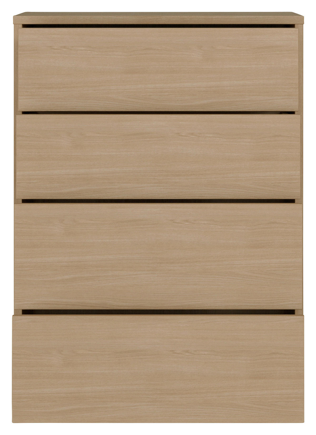 KOMMODE , 75/99/35 cm, 4 Schublade(n)  - Eichefarben/Silberfarben, Trend, Holzwerkstoff/Kunststoff (75/99/35cm) - Carryhome