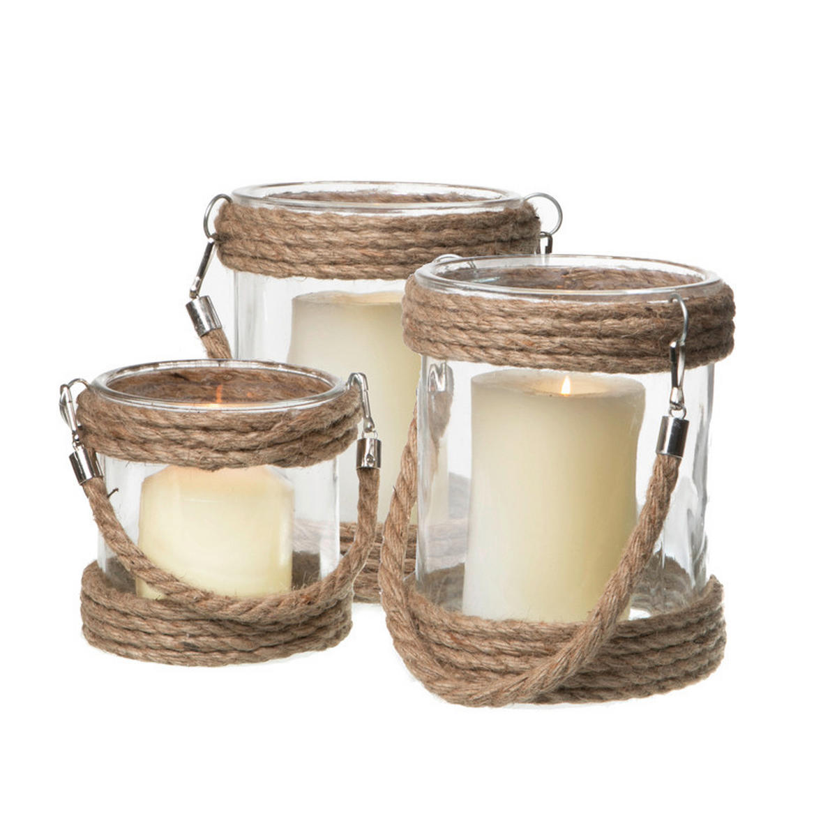 WINDLICHT Klar, Naturfarben 14/18 cm  - Klar/Naturfarben, Natur, Glas/Textil (14/18cm)