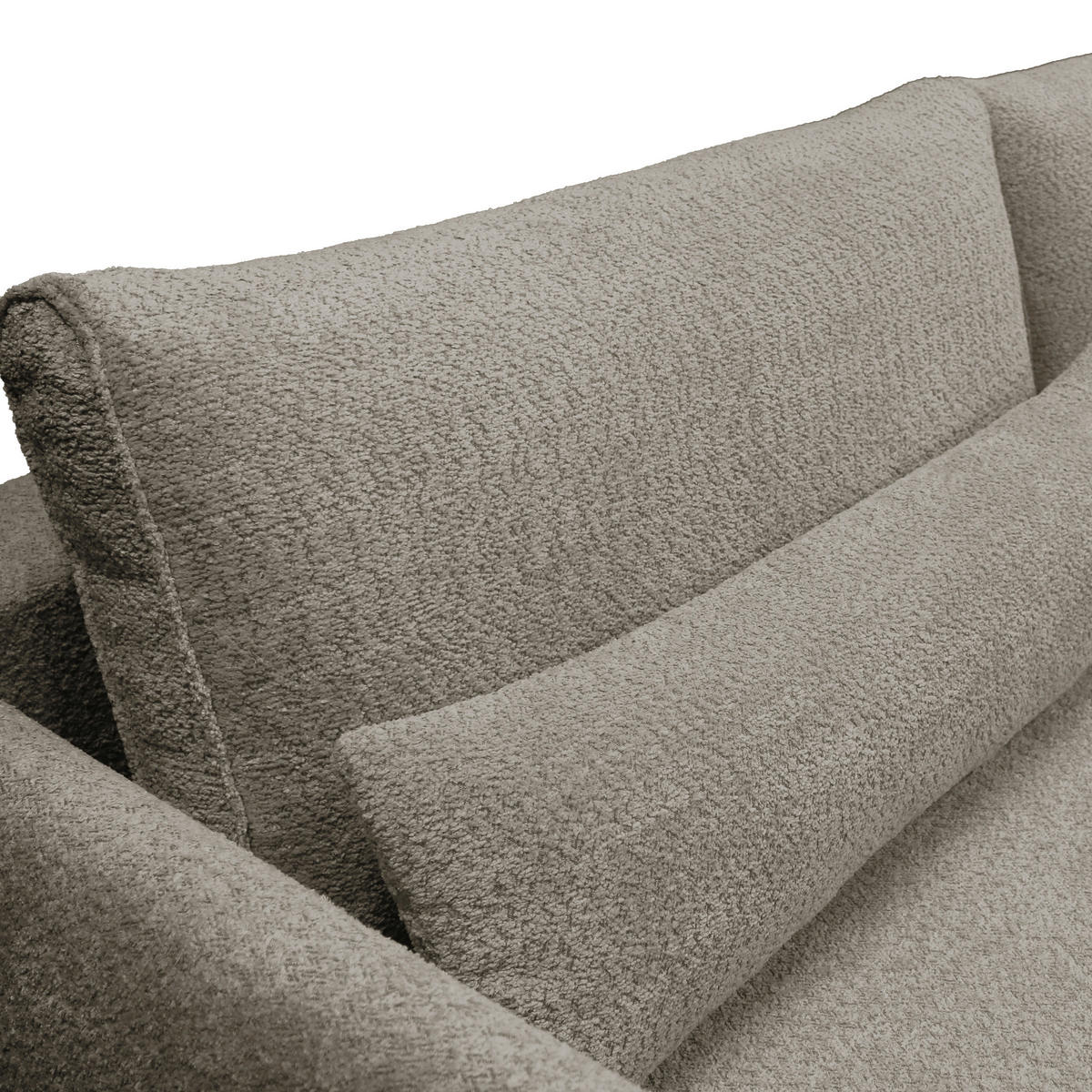 ECKSOFA Beige Bouclé  - Beige/Schwarz, Design, Textil/Metall (204/273cm) - MID.YOU