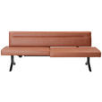 SITZBANK 220/87/70-86 cm  in Schwarz, Cognac  - Cognac/Schwarz, KONVENTIONELL, Textil/Metall (220/87/70-86cm) - Moderano