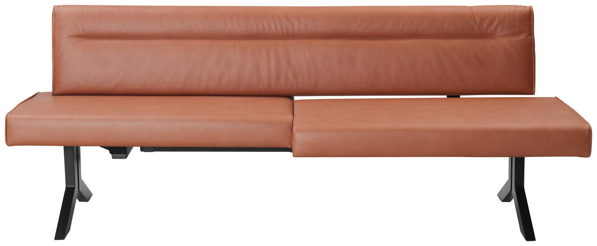 SITZBANK in Metall, Textil Schwarz, Cognac  - Cognac/Schwarz, Konventionell, Textil/Metall (220/87/70-86cm) - Moderano