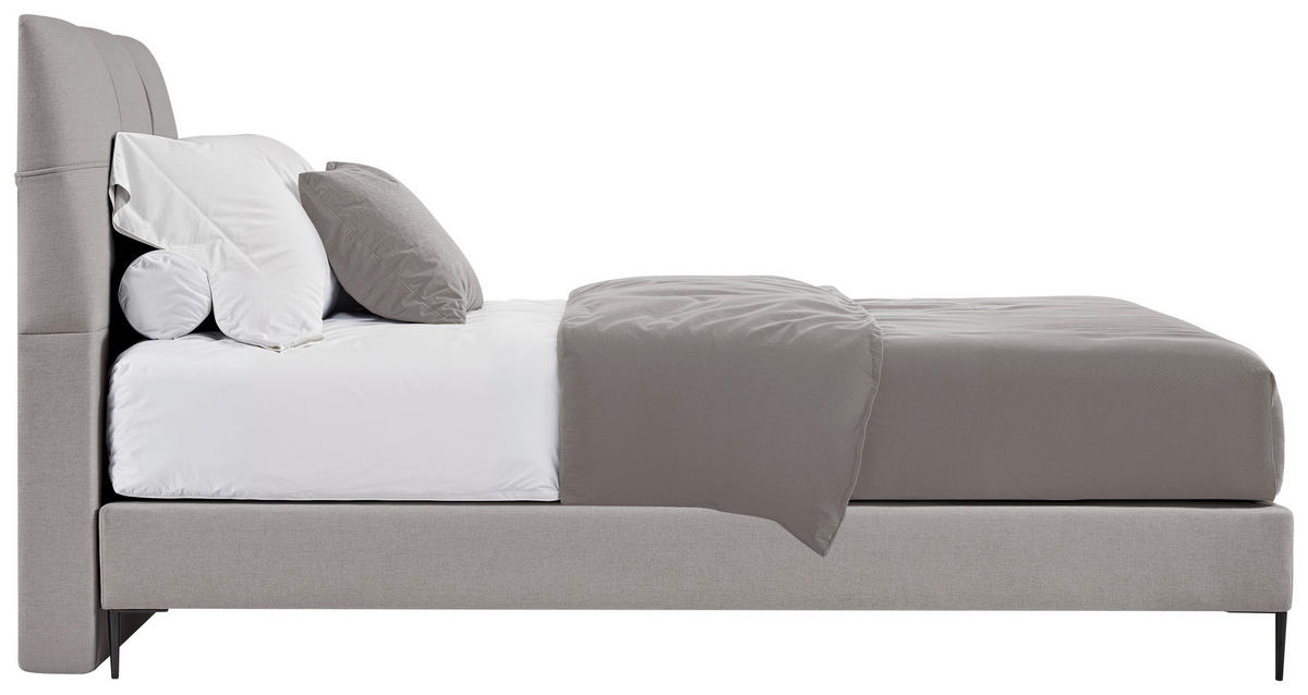 BOXSPRINGOVÁ POSTEĽ, 120/200 cm, sivá - čierna/sivá, Modern, kov/kompozitné drevo (120/200cm) - MID.YOU