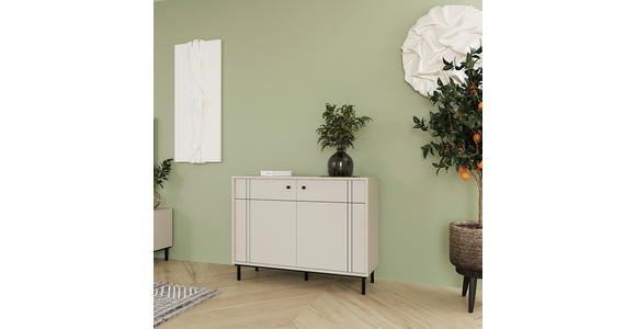 KOMMODE in 81,8/108/37 cm - Kaschmir/Schwarz, MODERN, Holzwerkstoff/Kunststoff (81,8/108/37cm) - Carryhome