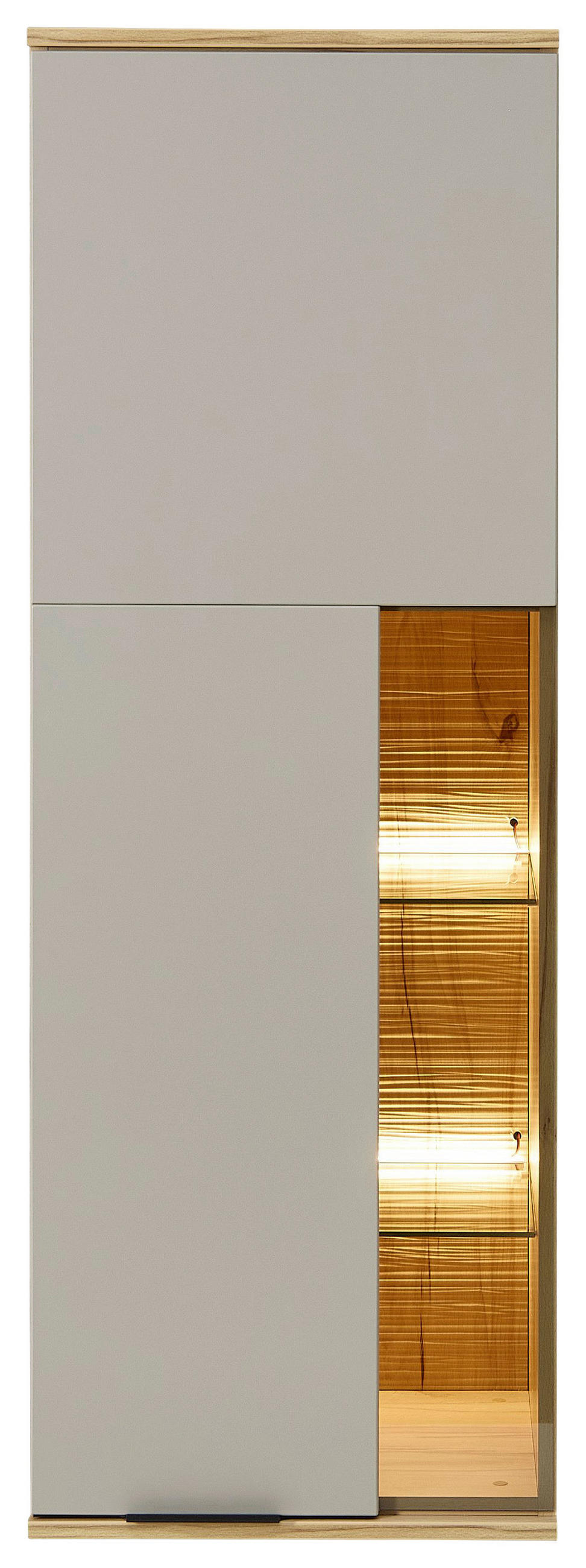 HÄNGEELEMENT Grau, Eichefarben  45/129/40 cm  - Eichefarben/Schwarz, KONVENTIONELL, Glas/Holzwerkstoff (45/129/40cm) - Venda