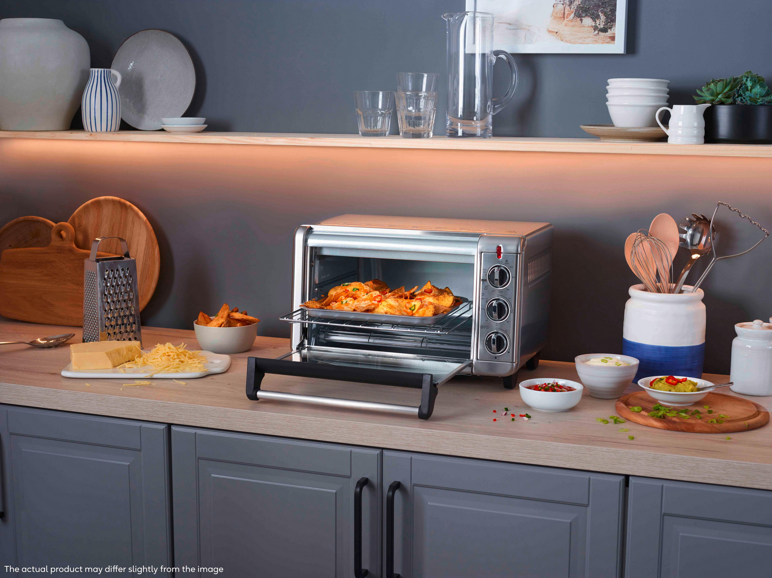 MINIBACKOFEN  - Edelstahlfarben, Basics, Metall (36,5/27,8/45,1cm) - Russel Hobbs