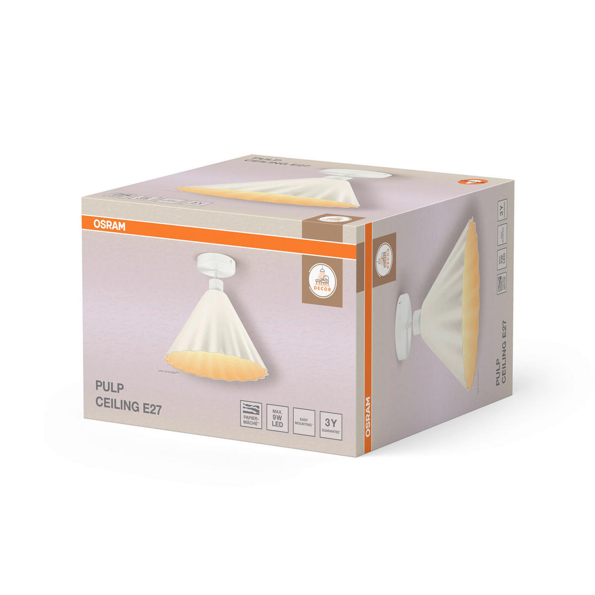 DECKENLEUCHTE  31/29 cm    - Basics, Papier/Metall (31/29cm) - Osram